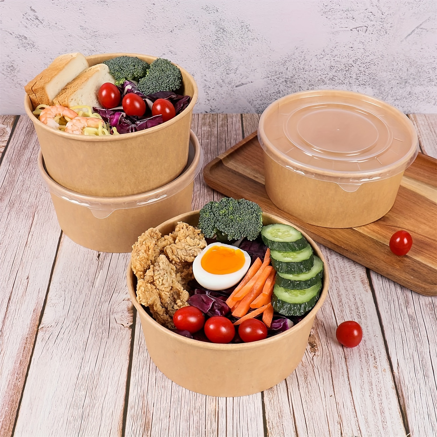 Disposable Food Containers With Clear Secure Lids Paper - Temu Bahrain