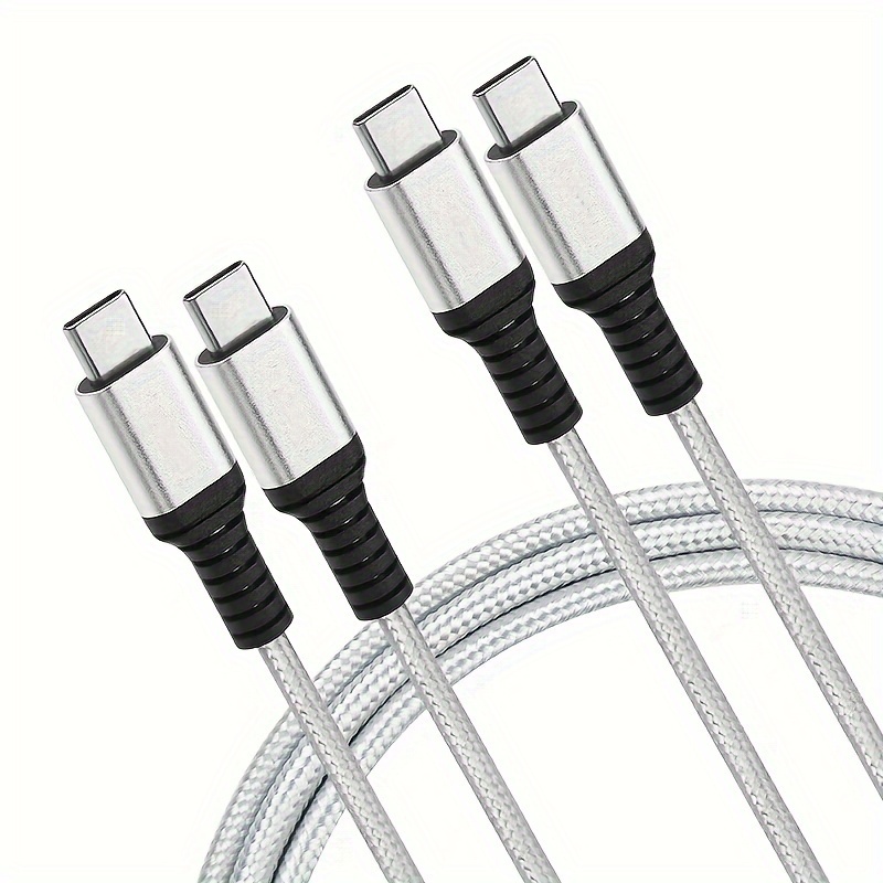  Cable USB C, Baseus 100 W PD 5A QC 4.0 de carga rápida USB C a USB  C, cable de carga USB tipo C trenzado de aleación de zinc para iPhone