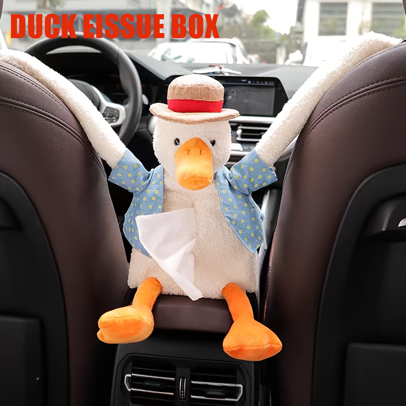 Kawaii Car Accessories Car Tissue Holder Armrest Paper Container Duck Plush  Car Tissue Box Duck Toilet Paper Holder Home Bathroom Accessories