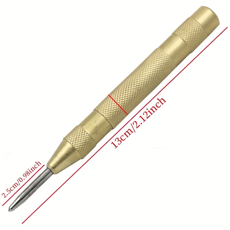 Automatic Center Punch, Spring Loaded Puncher Tool with Knurled Cap Heavy  Duty Hardened Steel Drill Adjustable Impact Engraving Pen Car Window  Breaker