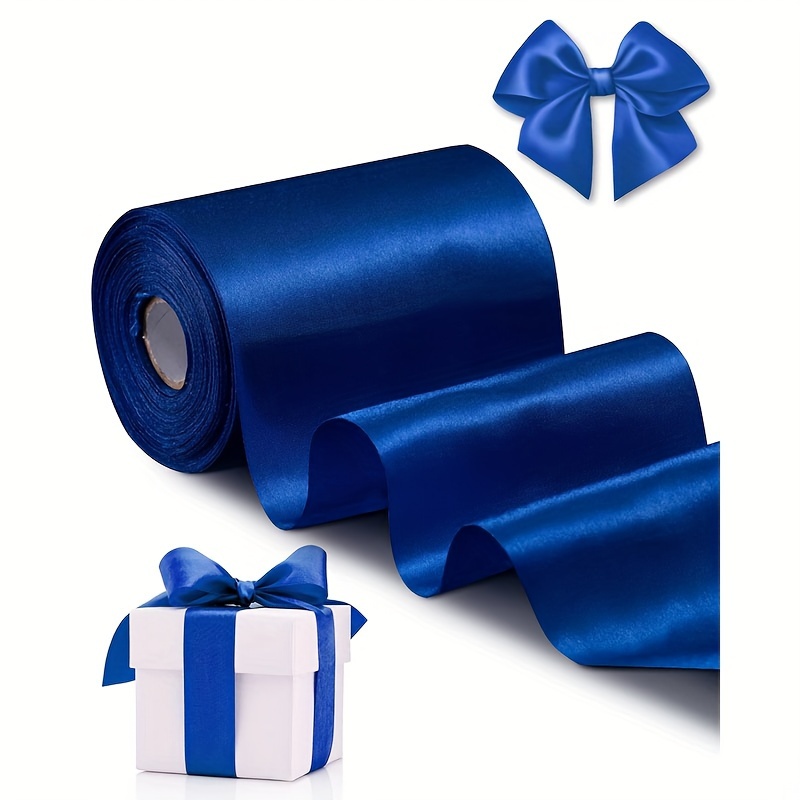 Blue Ribbon 2 inch Ribbons for Crafts Gift Ribbon Satin Blue Solid Ribbon  Roll 2 in x 25 Yards
