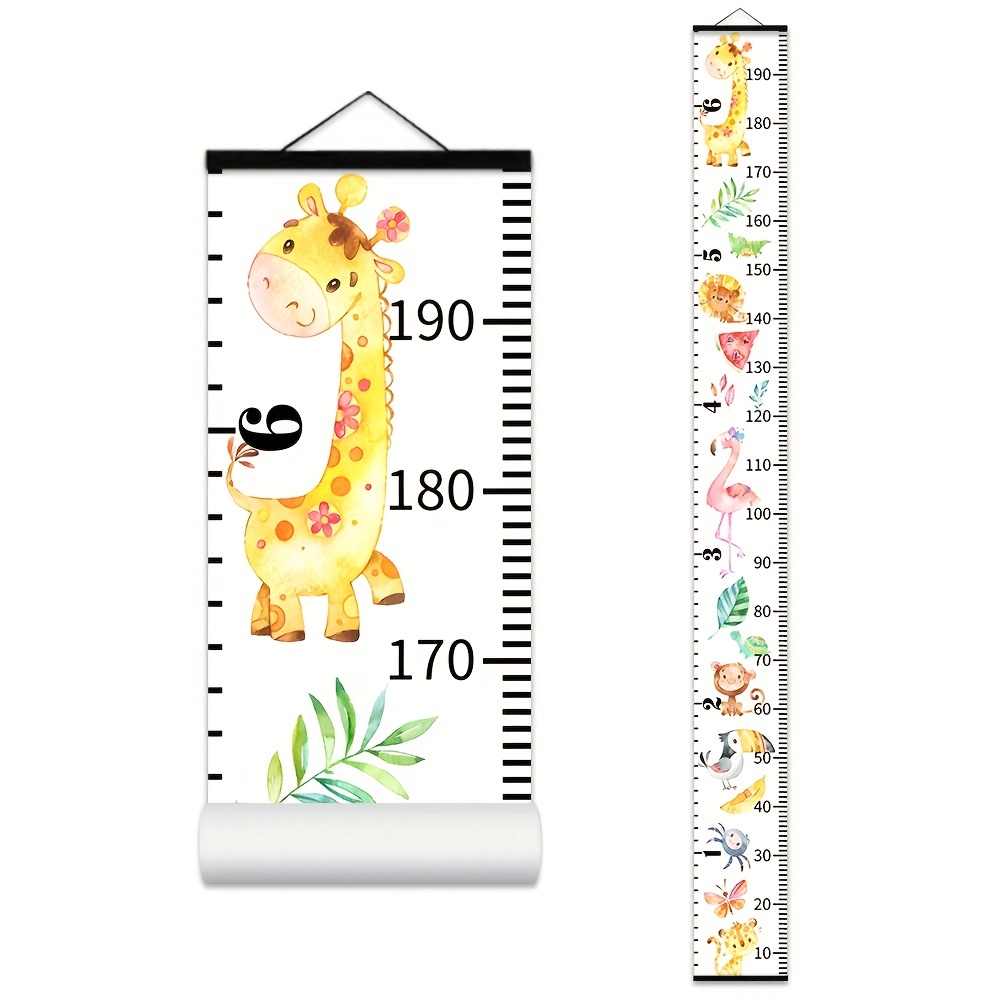 Height Measure Ruler With Cute Cartoon Print Wooden Kids Height Chart