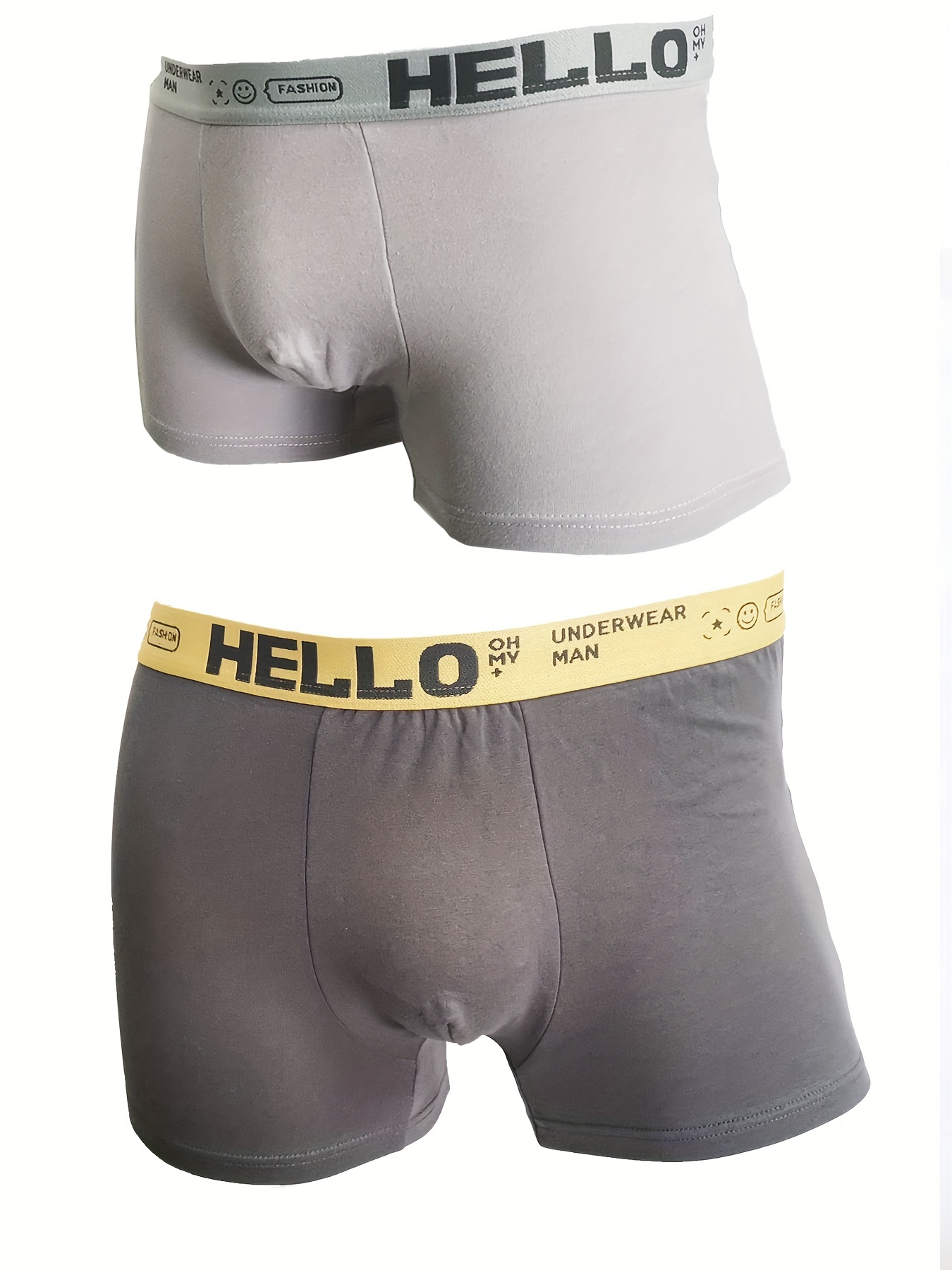 Men's Underwear 'hello' Print Fashion Breathable Comfy - Temu