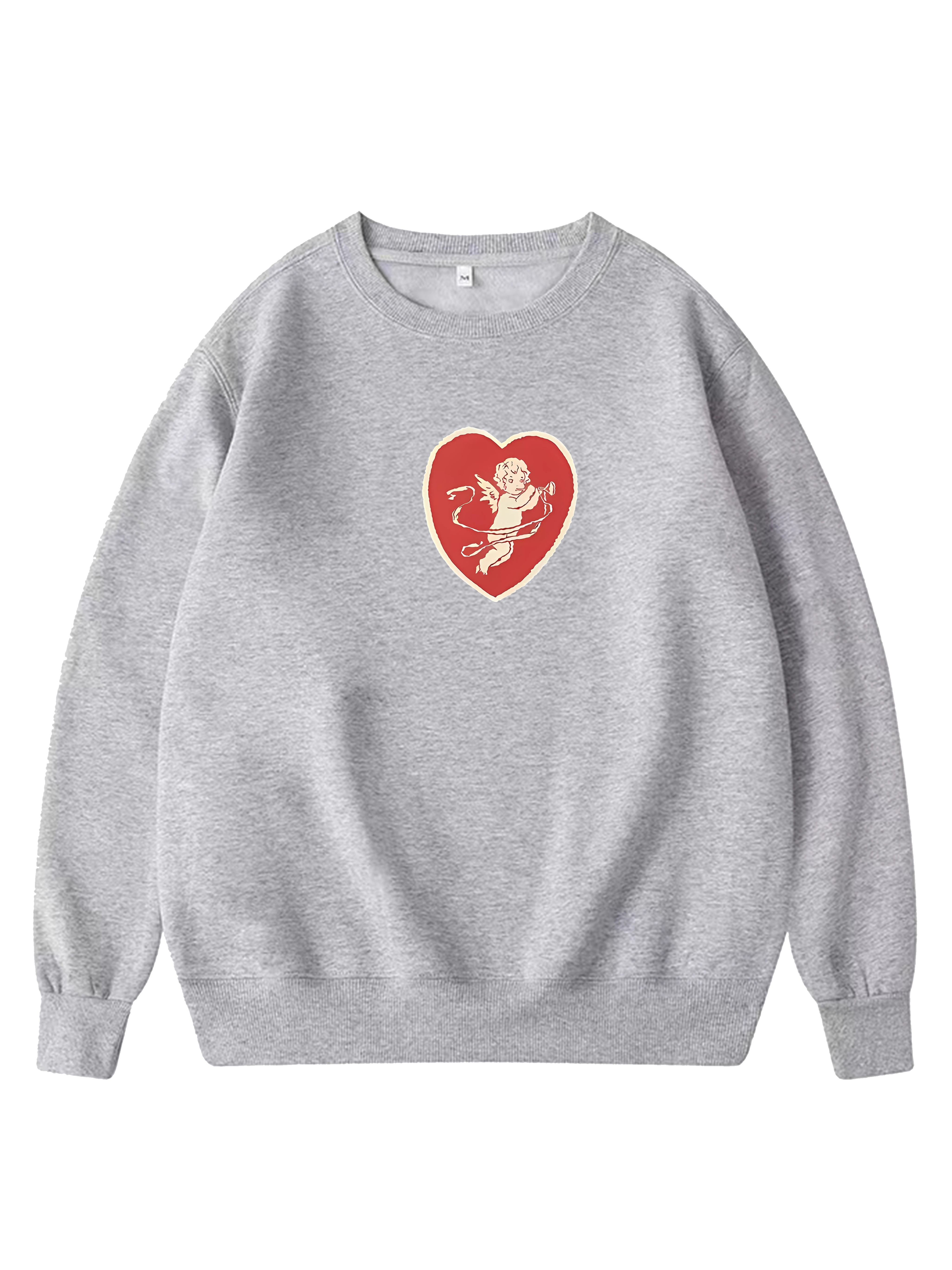 Baby Angel In A Heart Graphic Print Men's Casual Creative Pullover  Sweatshirt, Long Sleeve Crew Neck Tops, Men's Clothes Outdoor - Temu