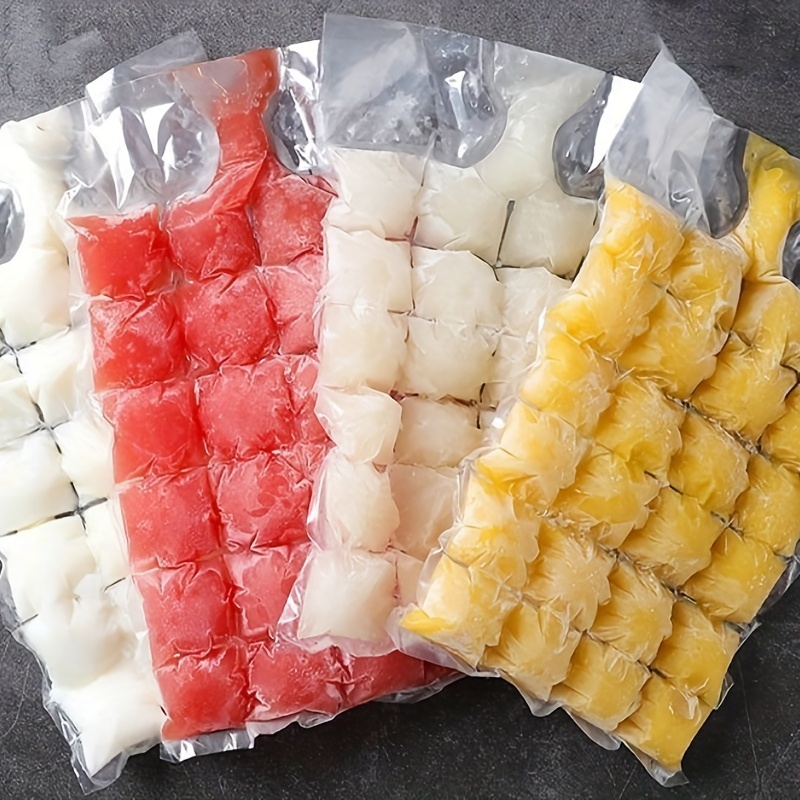 10pcs Disposable Ice Cube Bags Self-sealing Clear Ice Mold Fridge Freezer  Ice Maker