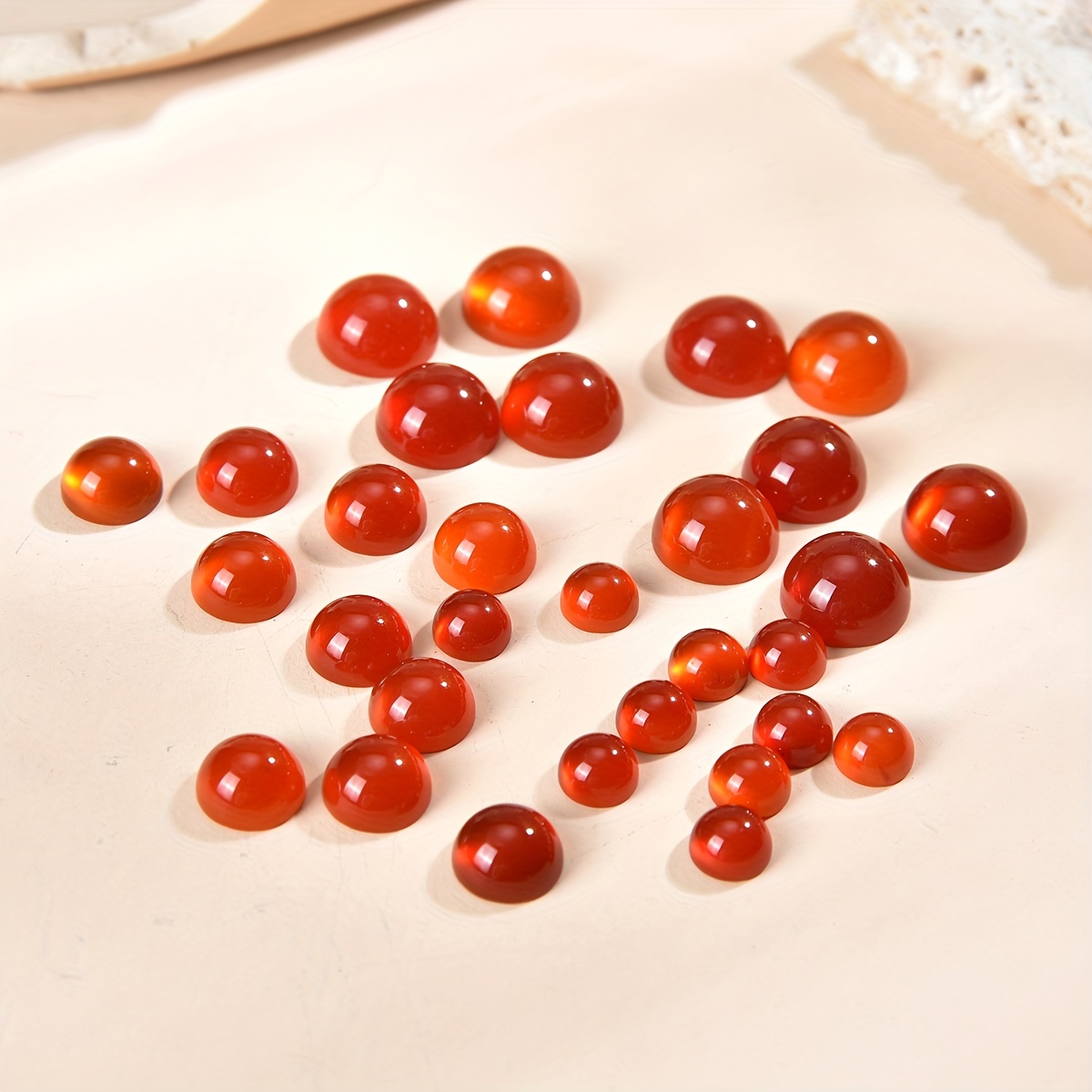 High end Red Agate Ring Surface Ruby Ring Surface Crystal Loose Beads