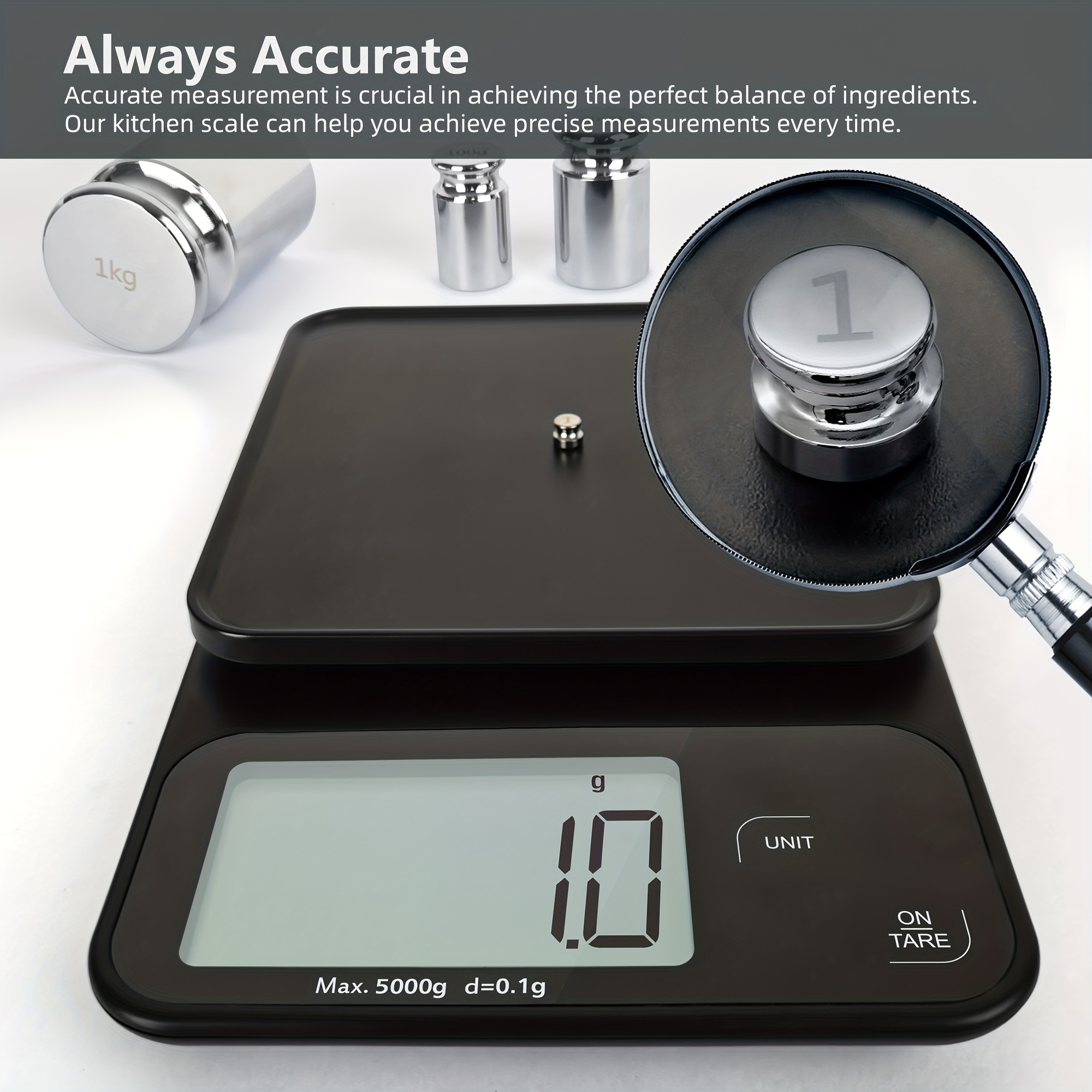 Kitchen Scale, Digital Food Scale, High Precise Measuring Scale, Large Lcd  Display With Batteries - Temu United Kingdom