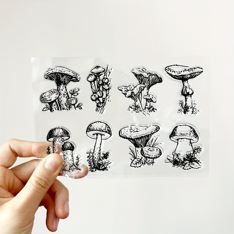 Vintage Mushroom Frame Clear Stamps Mushroom Silicone Stamps - Temu