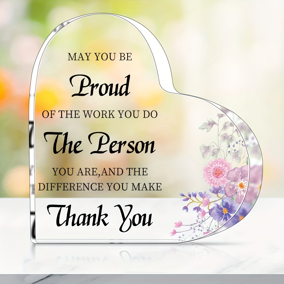 Maitys Thank You Gift Employee Inspirational Acrylic Sign Prizes Coworker  Appreciation Gift Employee Office Table Decor Keepsake for Team Volunteer