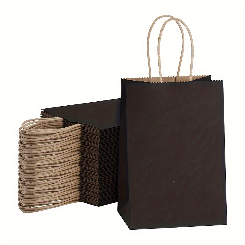 Black Paper Gift Bags Calf Paper Bags With Handles In Bulk - Temu
