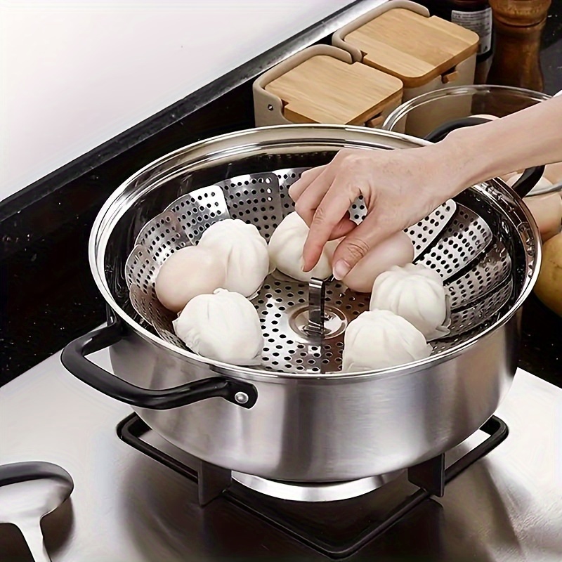 Collapsible Steamer Basket, Stainless Steel Foldable Steaming Rack