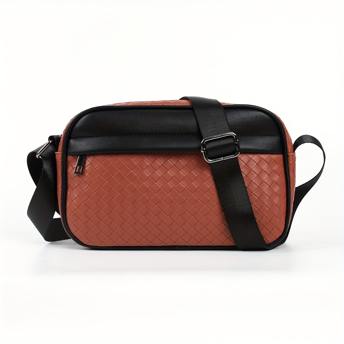 Bottega Veneta Woven Small Messenger Bag in Black for Men