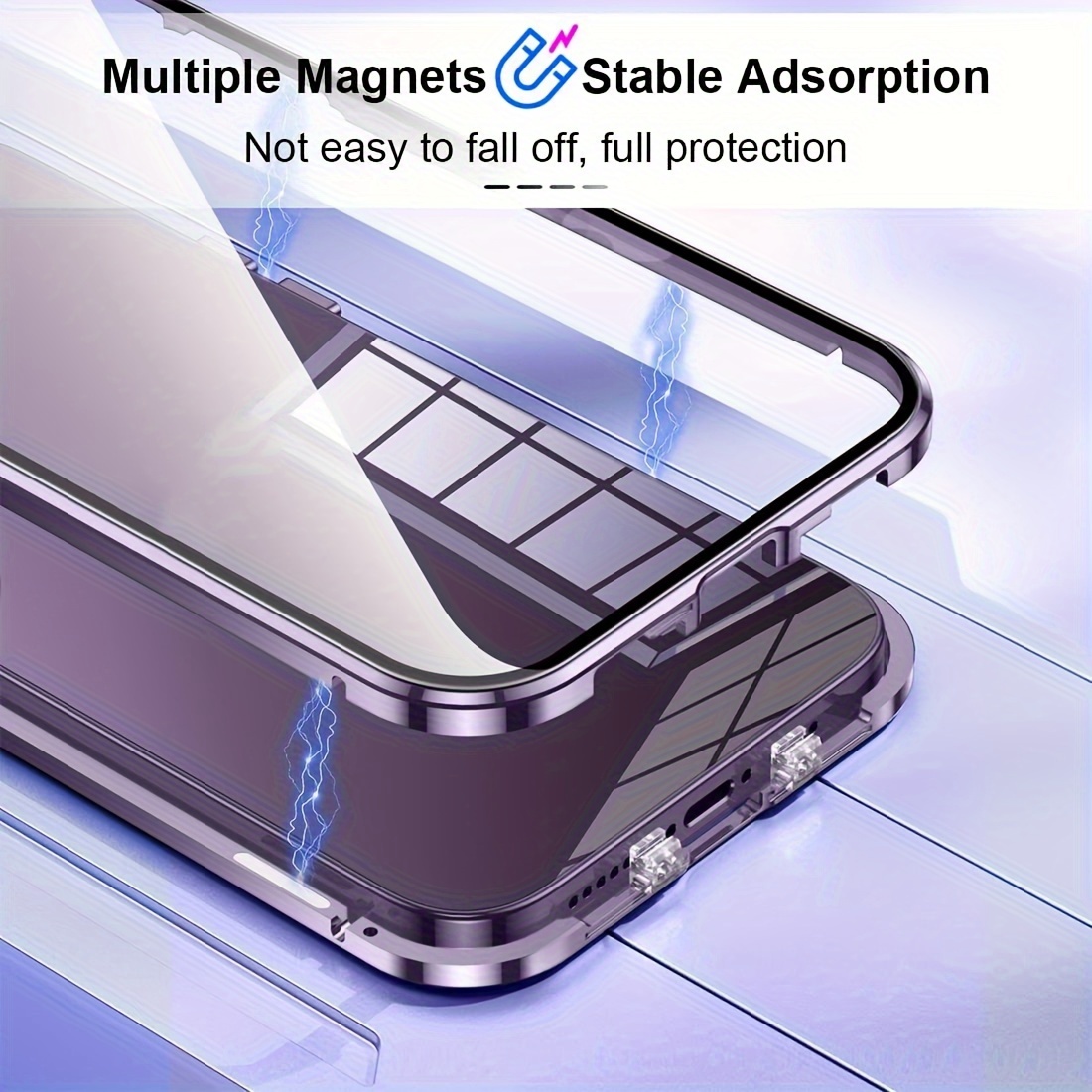 Coque en Verre Double Face Magnétique pour iPhone 15 Pro Max