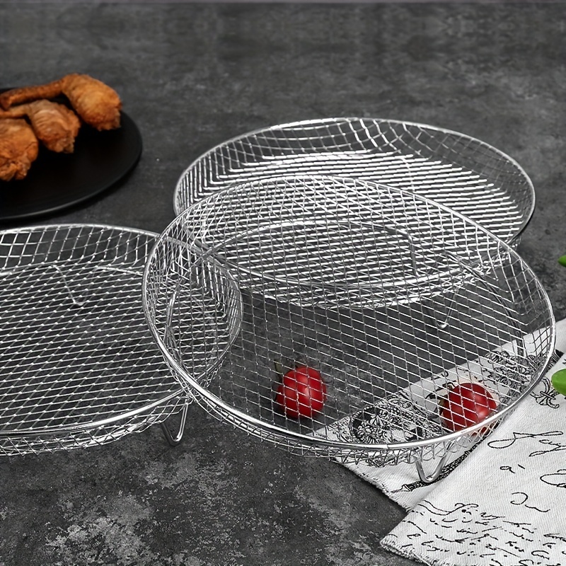 Stackable Air Fryer Rack Round Cooling Rack Stainless Steel