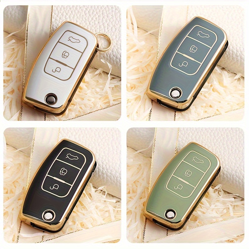 3 Button Soft TPU Car Remote Key Cover Case Fob for Ford Fiesta