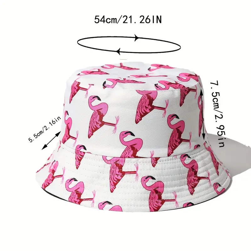 Kids Reversible Flamingo Print Bucket Hat Lightweight Sun - Temu