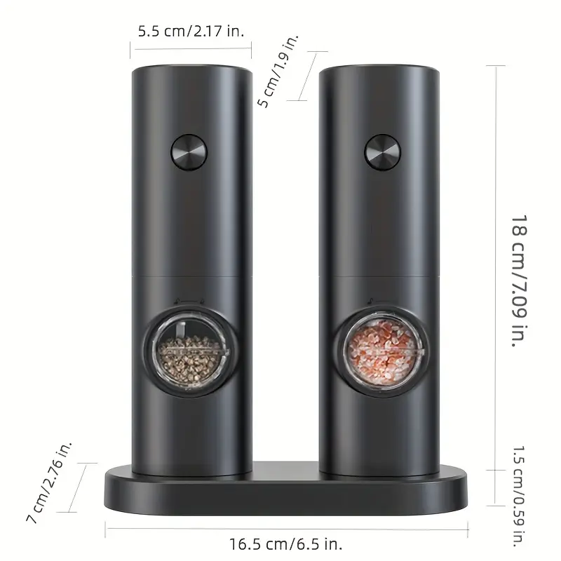Kitchen Mama Electric Salt Pepper Grinder: One-Flip to Trigger Grinding, Battery Operated Refillable Automatic Mill Adjustable Coarseness - Black