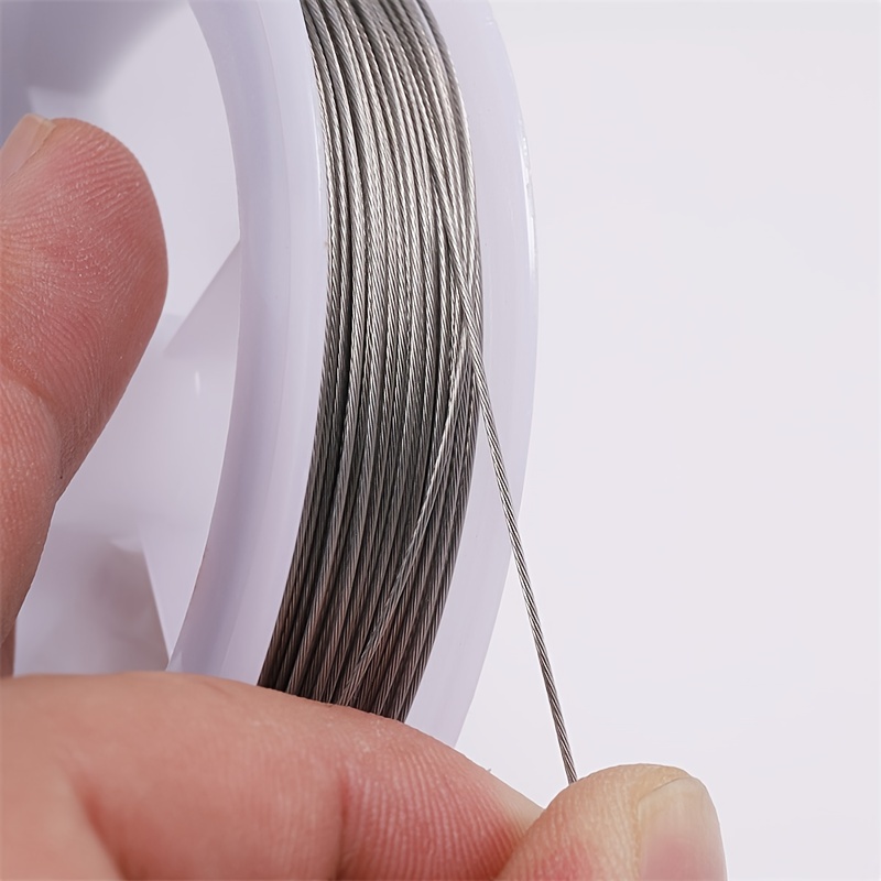 3 Roll 0.45mm Bead Stringing Wire Stainless Steel Wire Nylon Coated Metal  Tiger Tail Wire with Spool Craft Thin Wire for Jewelry Making Supplies
