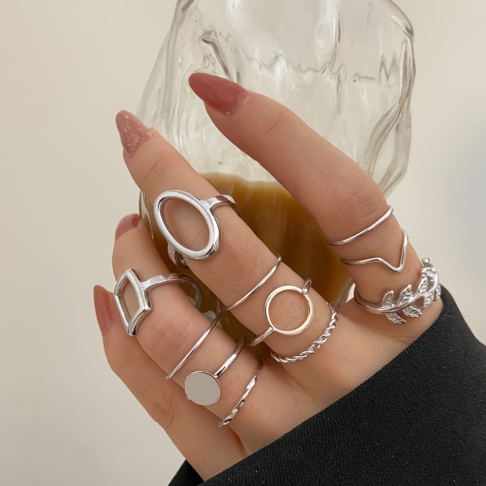 Fashion 11 Pcs/set Knuckle Ring Set For Ladies Women Rings Jewelry Fashion  Gift