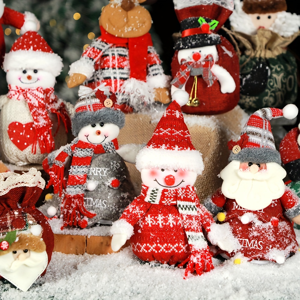 Fourniture De Décoration De Noël : Sac De Rangement De Noël Et Pochette  Cadeau À Cordon – Mini Sac À Bonbons En Forme Délan Du Père Noël