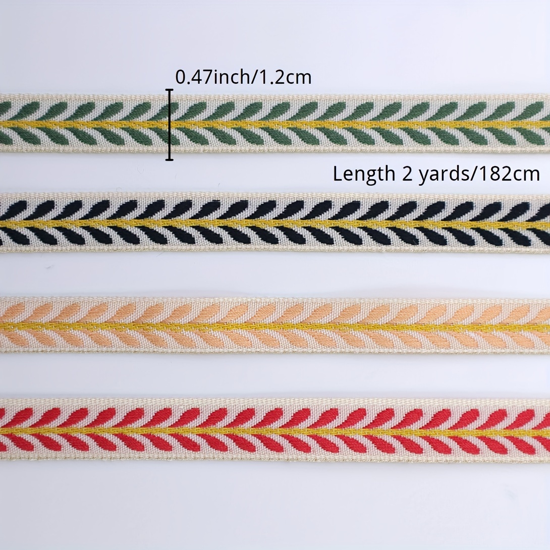 2 Yards Embroidery Ribbon Leaf Ribbon Trim Sewing Diy Carfts - Temu