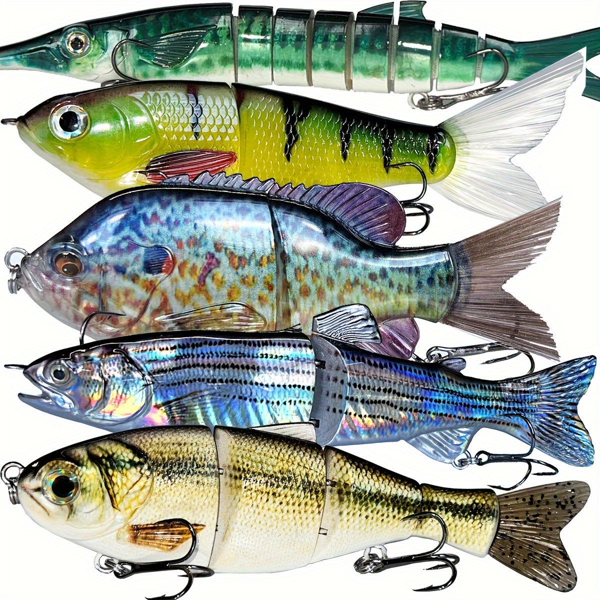 Artificial Fishing Lure Treble Hook Multi Section Fishing - Temu