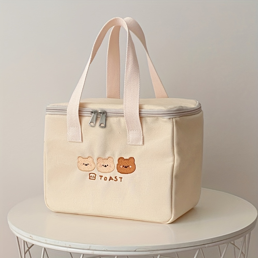 Cute Lunch Box Cartoon Aesthetic Preppy Insulated Lunch Bag Women
