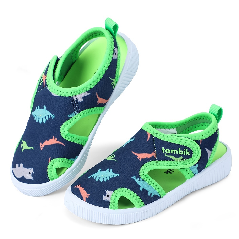 Boys Casual Cute Cartoon Shark Print Sandals Non slip Quick - Temu