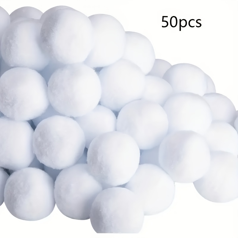 50-Pack Indoor Snowball Fight Set - Plush Snowballs for Christmas