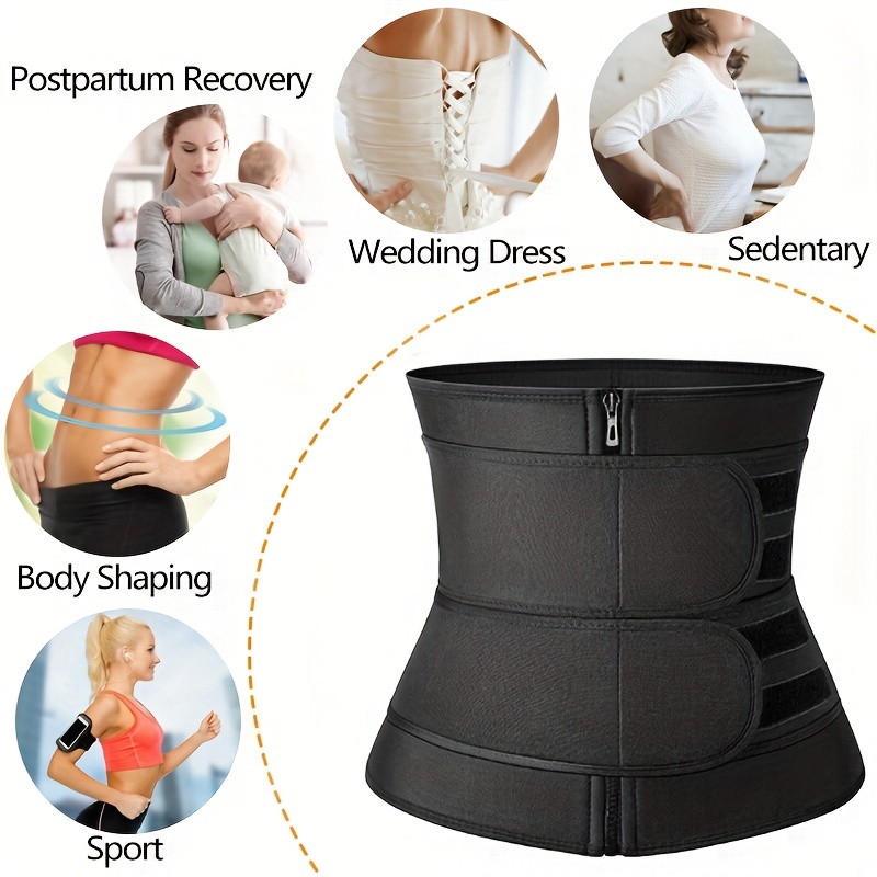 Front Zipper Waist Trainer Belly Belt Breathable Tummy - Temu