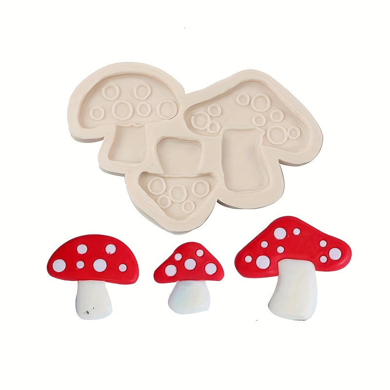  3 Cavity 3d Mushroom shape Silicone Mold for DIY