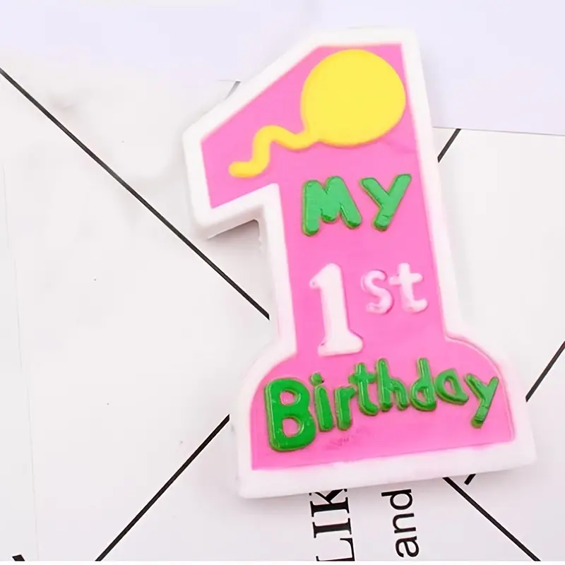 Vela de pastel de 1er cumpleaños para años de bebé, vela de cumpleaños de  bebé para niños y niñas, número de 1 año
