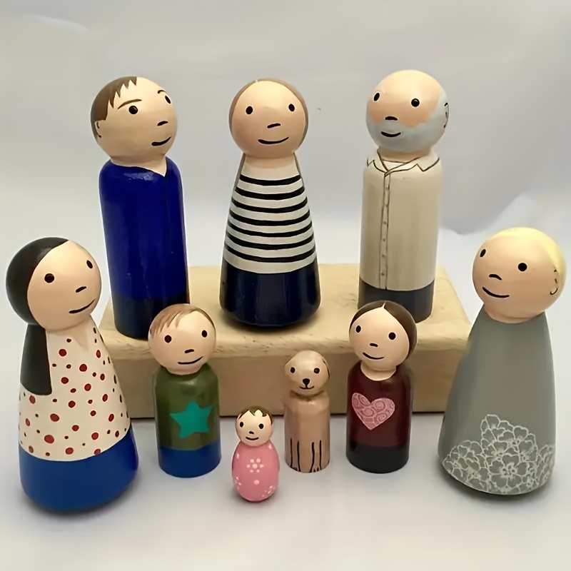 Blank Wooden Peg Dolls Angel Peg Dolls Diy Natural Wooden - Temu