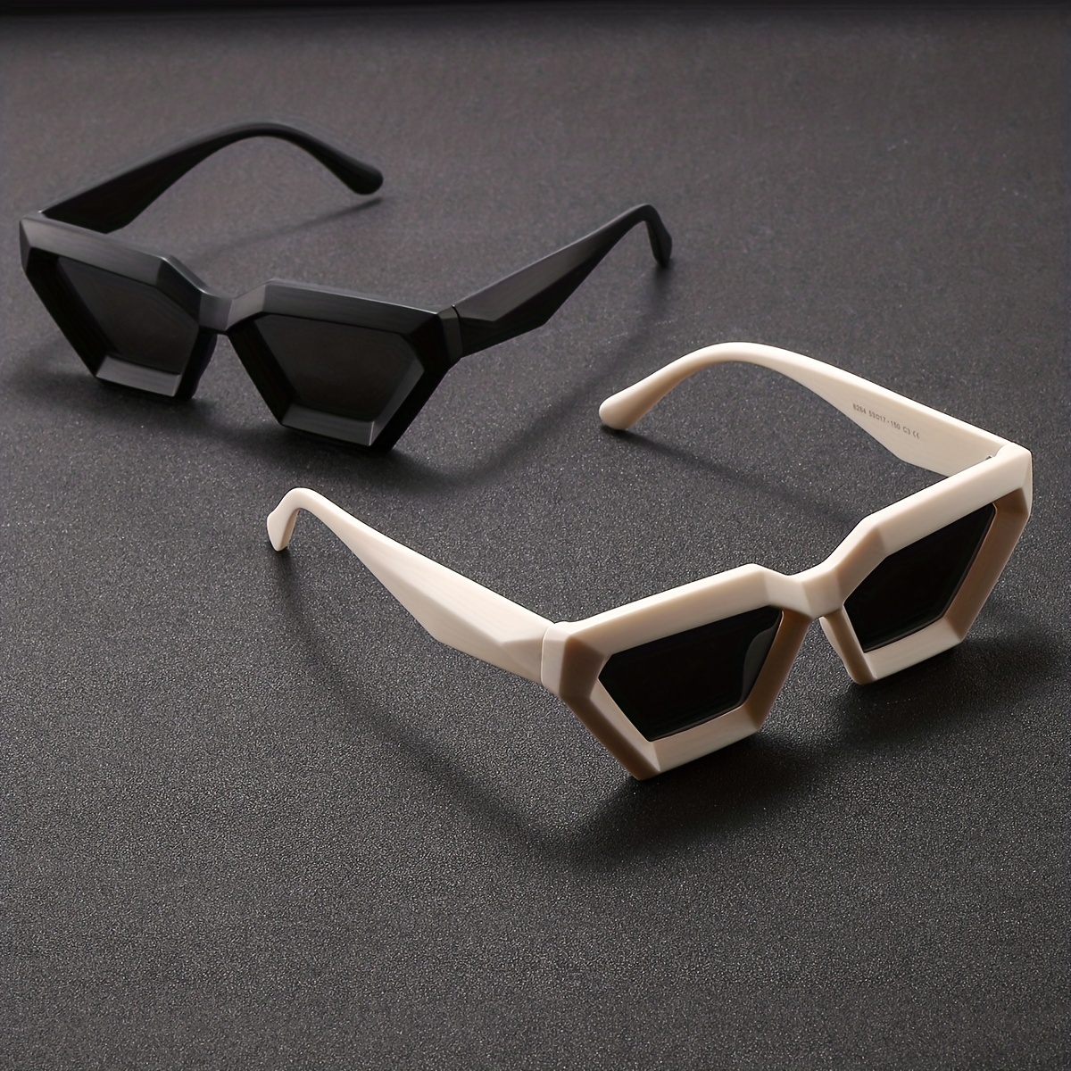 

2pairs Men's Fashion Polygon Frame Fashion Glasses, Couple Fashion Glasses, Cool Handsome Futuristic Sense Fashion Glasses, Ideal Choice For Gifts