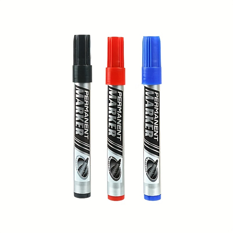 Permanent Marker Pen Oil Drawing Markers Black Blue Red - Temu