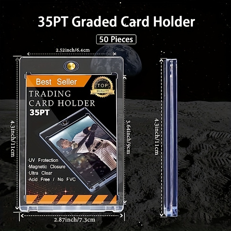 20 Pack - Magnetic Card Holder, 35PT Magnetic Trading Card Holder, Baseball  Card Holder, Hard Acrylic Card Cases, Card Protector for Game Baseball