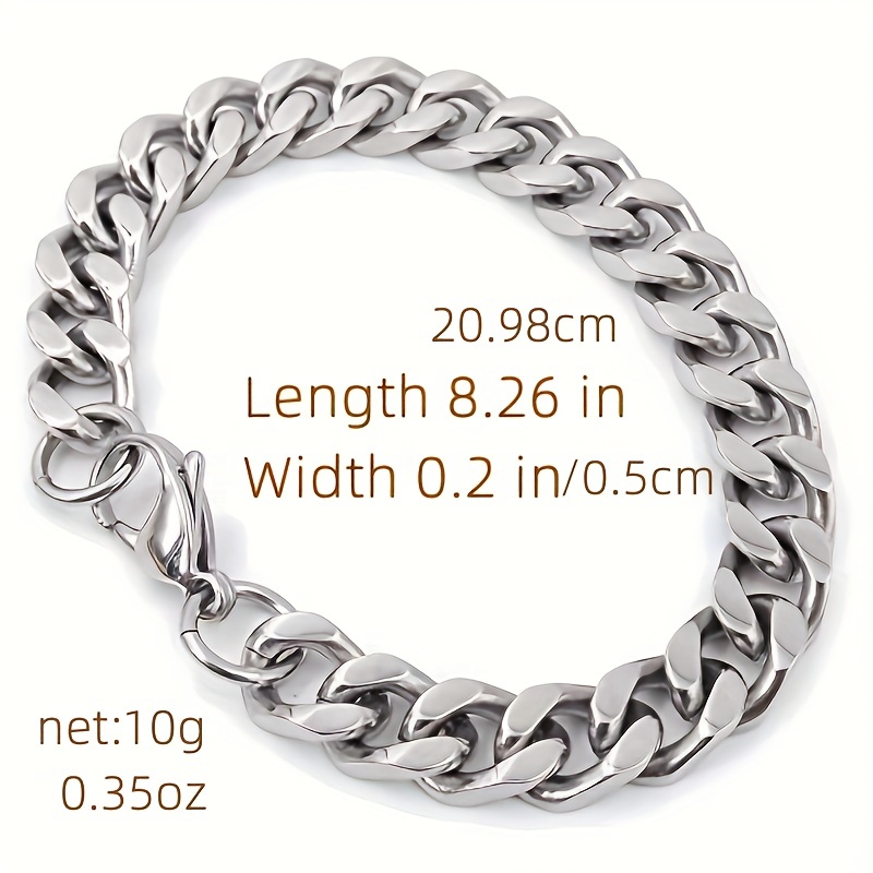 Men's Thick Cuban Chain Bracelet, Durable Design