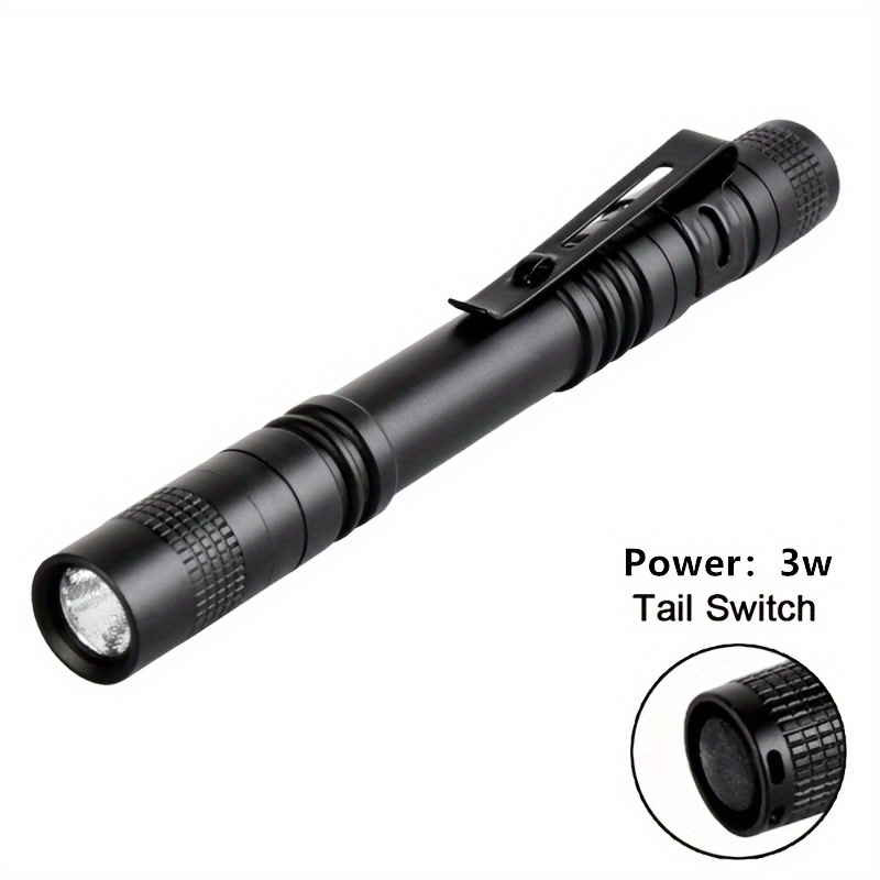 Mini Pocket Flashlight Battery Powered LED Pen Light Clip Tactical