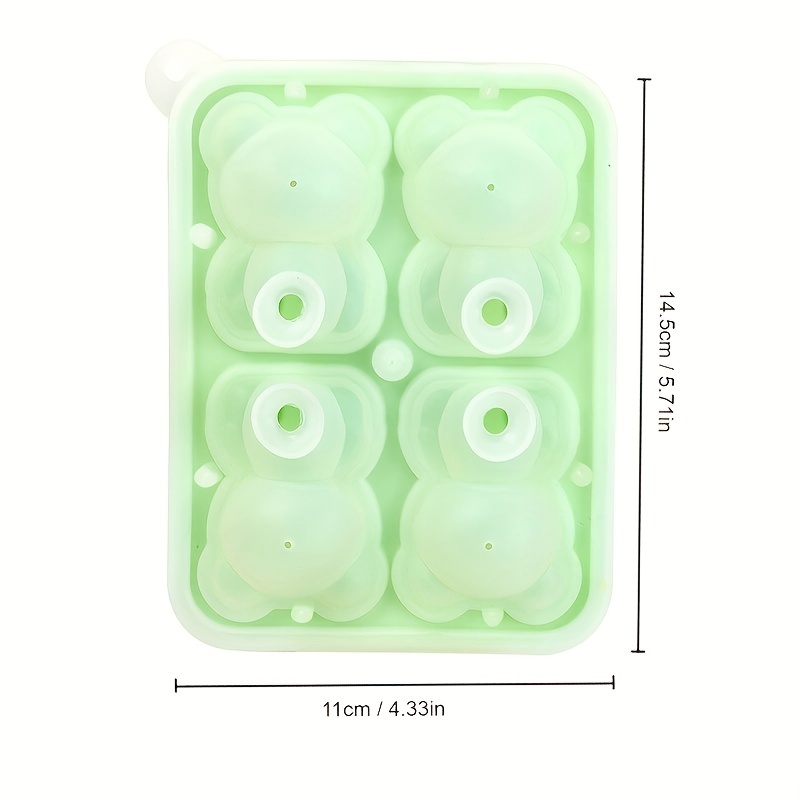  Bear Ice Molds 4 Pack Adorable Ice Cube Trays Mold Lovely 3D  Teddy DIY Drink Ice Silicone Chocolate Molds Cupcake Topper Decoration  Small Size: Home & Kitchen