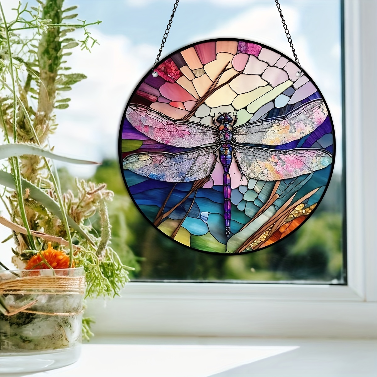 Dragonfly Window Decor Stained Suncatchers Dragonfly Sun - Temu Canada