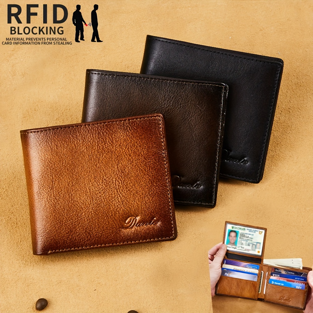 Men's Genuine Leather Card Holder, First Layer Cowhide Multi-card Credit  Bank Card Holder - Temu