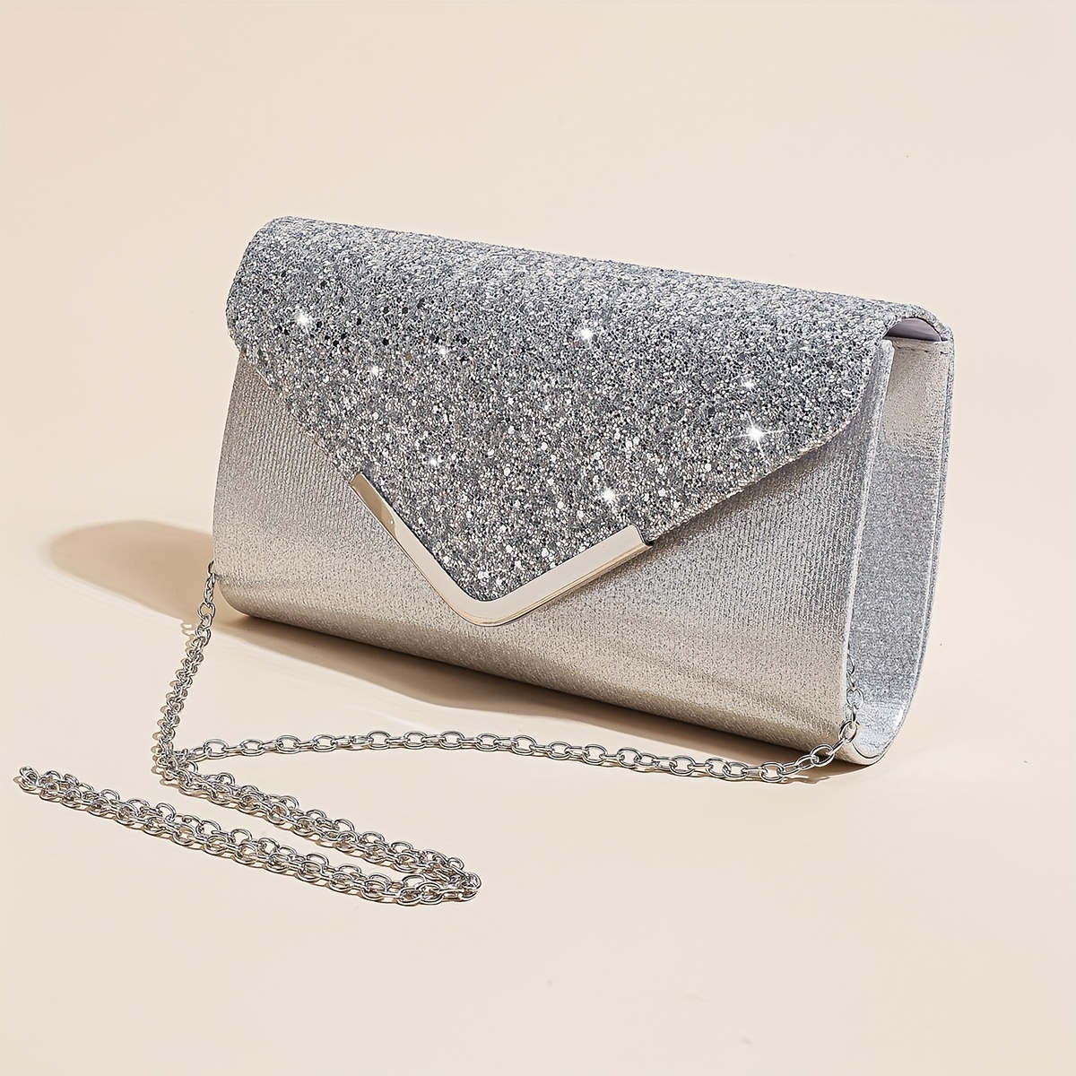 

Elegant Sequins Decor Banquet Bag, Classic Evening Bag For Party, Women's Chain Bag For Carnaval Use & For Music Festival