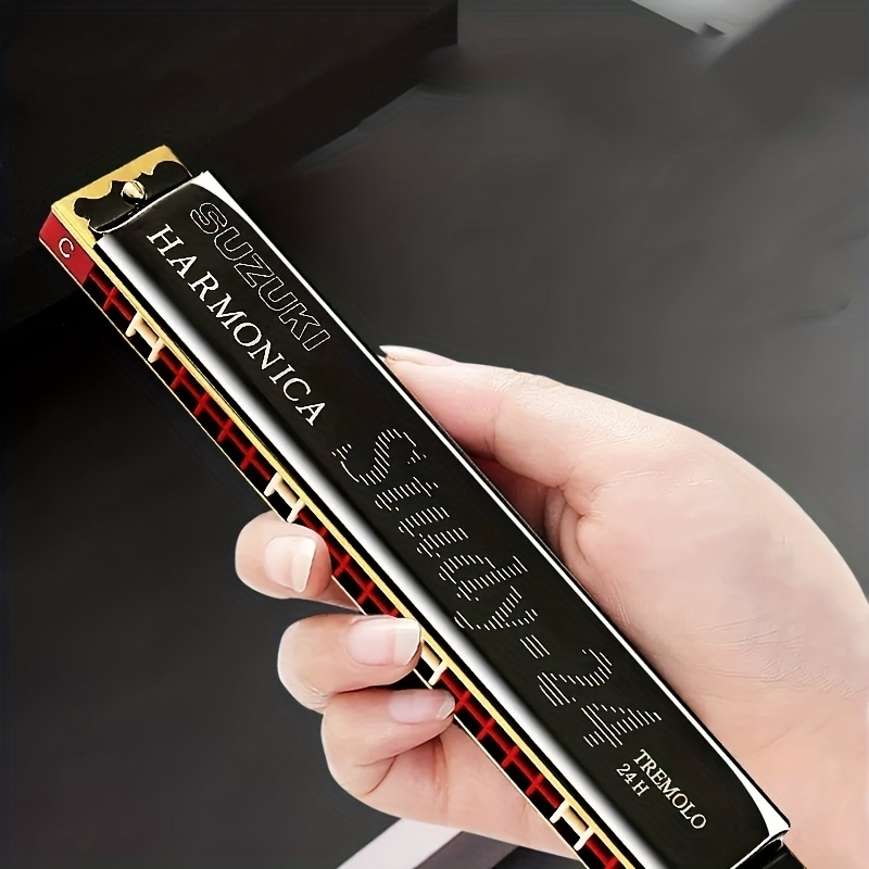 harmonica adulte Harmonica 24 Trous Débutant Étudiant C Ton Harmonica  Polyphonique Instrument De Musique (Color : Silver) : :  Instruments de musique et Sono