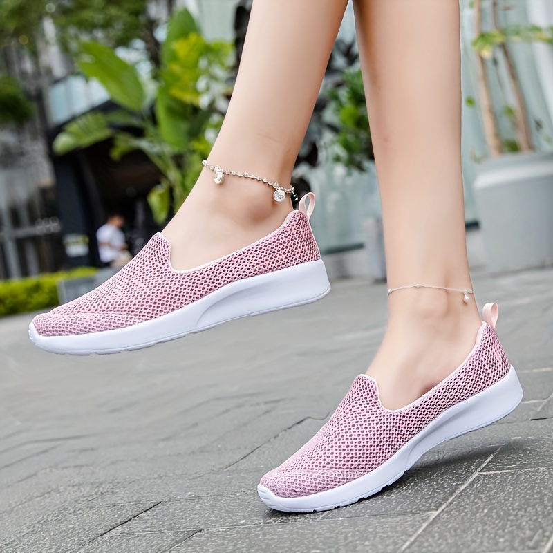 2020 Fashion Women Sneakers Pink Casual Shoes Slip On Shoes Mesh