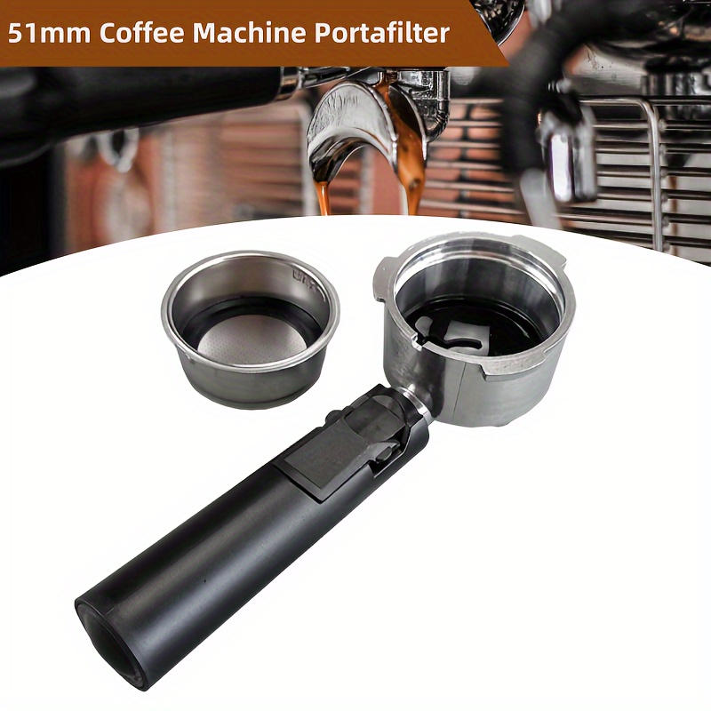 

1pc, 51mm Coffee Portafilter, Or 51mm 1-cup, 2-cup Pressurized Filter Basket, For Household Coffee Machine, Abs Alluminum Alloy, Baking Tools