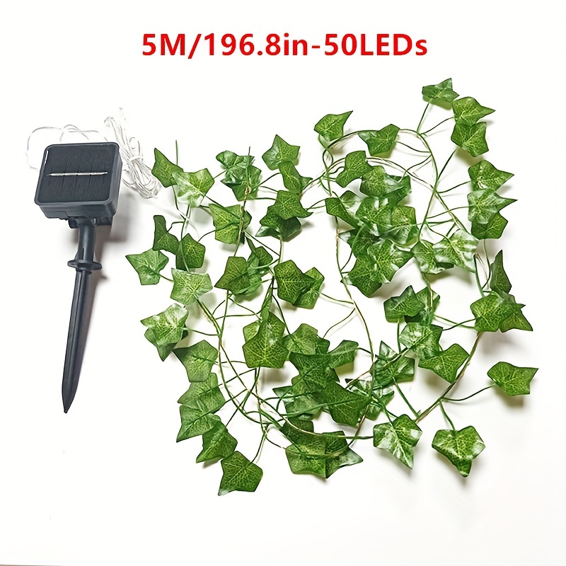 Solar Outdoor Artificial Ivy Vine String Lights Led Holiday - Temu