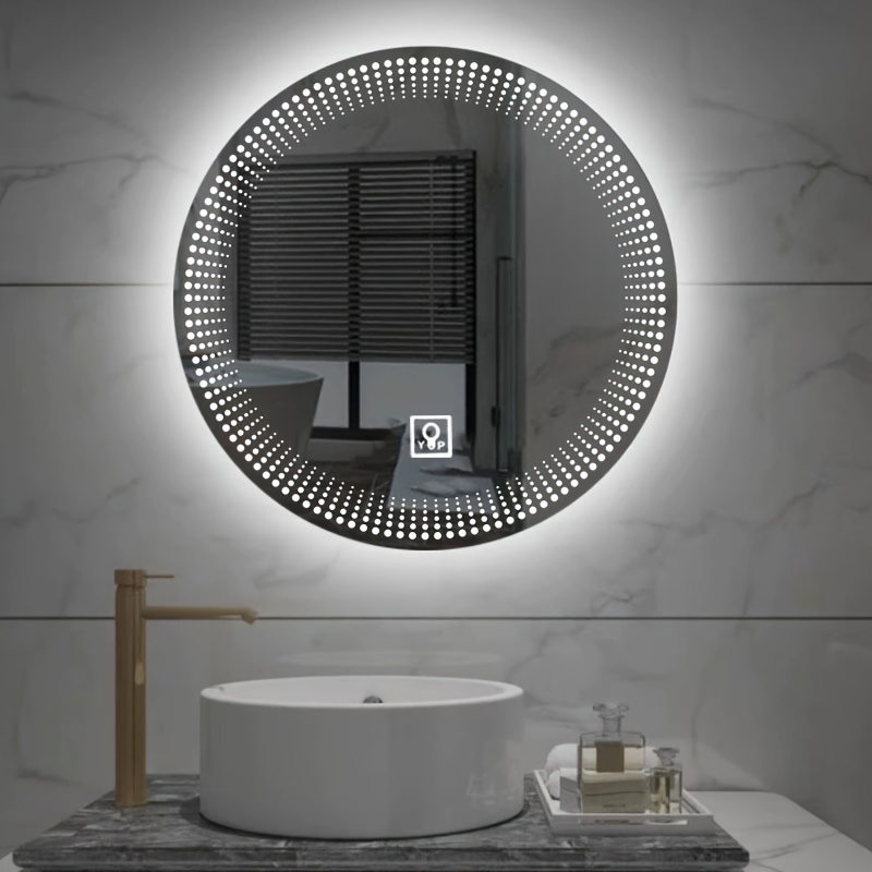 Led Bathroom Mirror Round Bathroom Vanity Mirror 3 Color - Temu