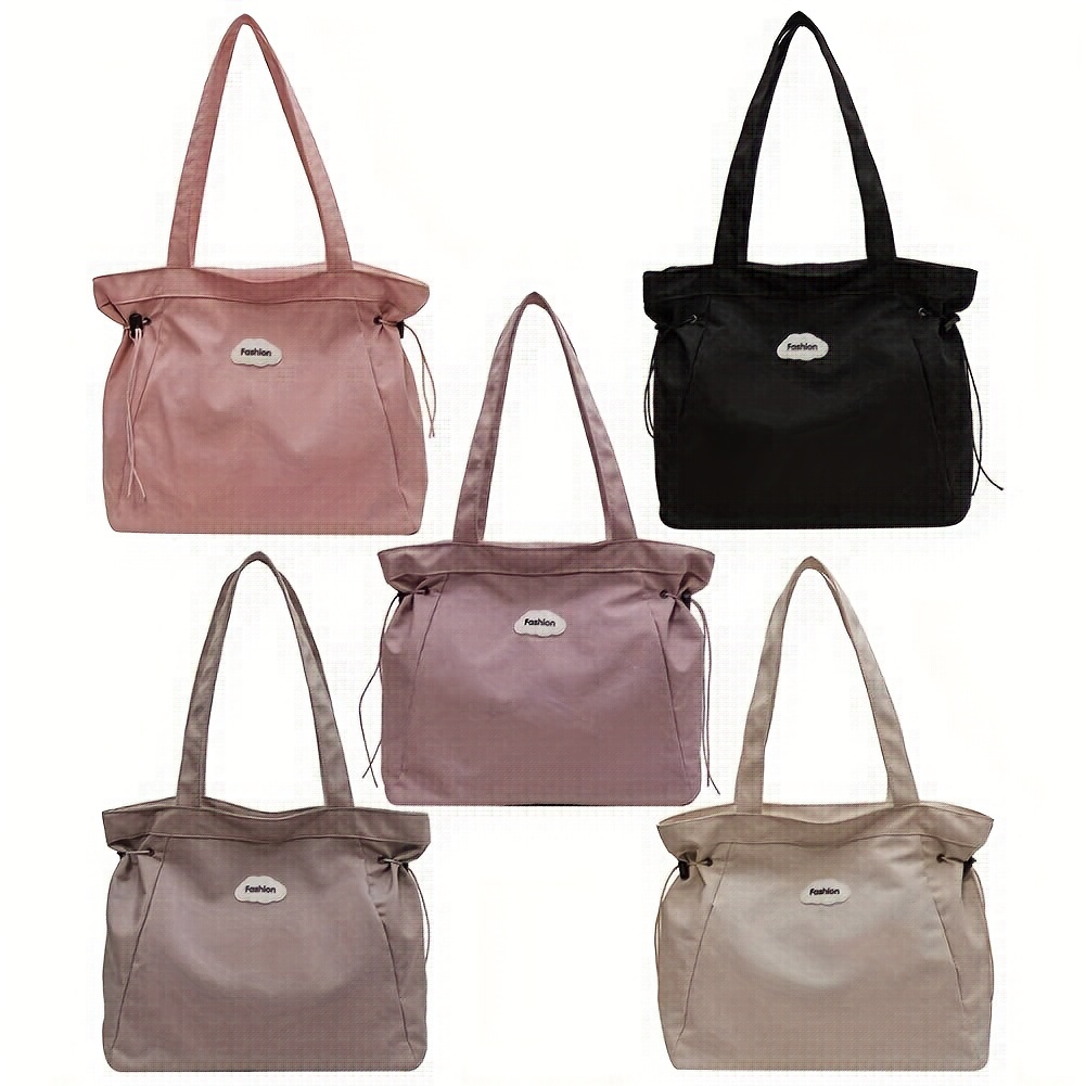 Patch Decor Tote Bag, Large Capacity Canvas Handbag, Women's Stylish  Shoulder Bag For Work & Shopping - Temu