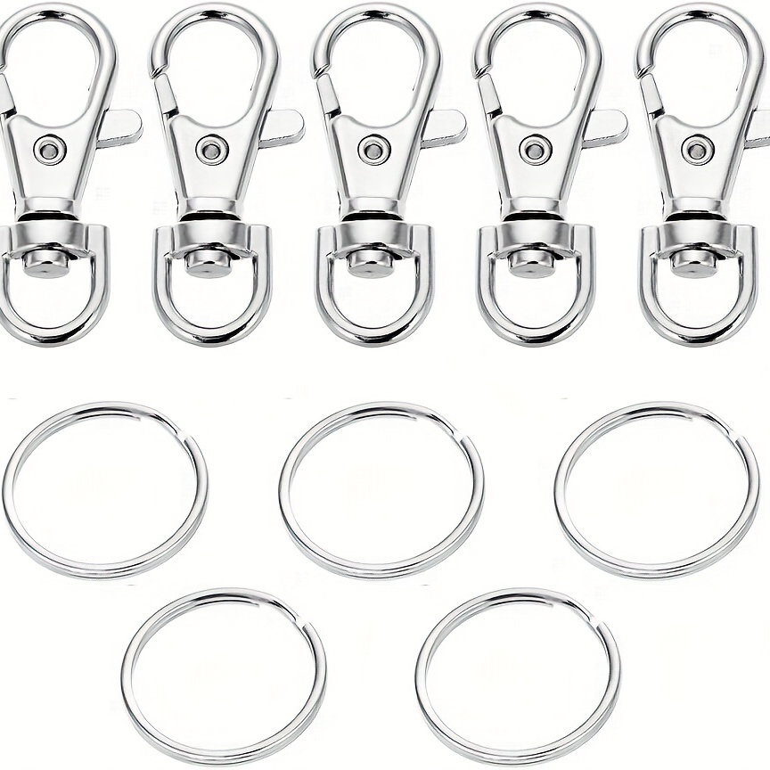 Swivel Spring Hook Key Ring Premium Metal Silver Swivel - Temu