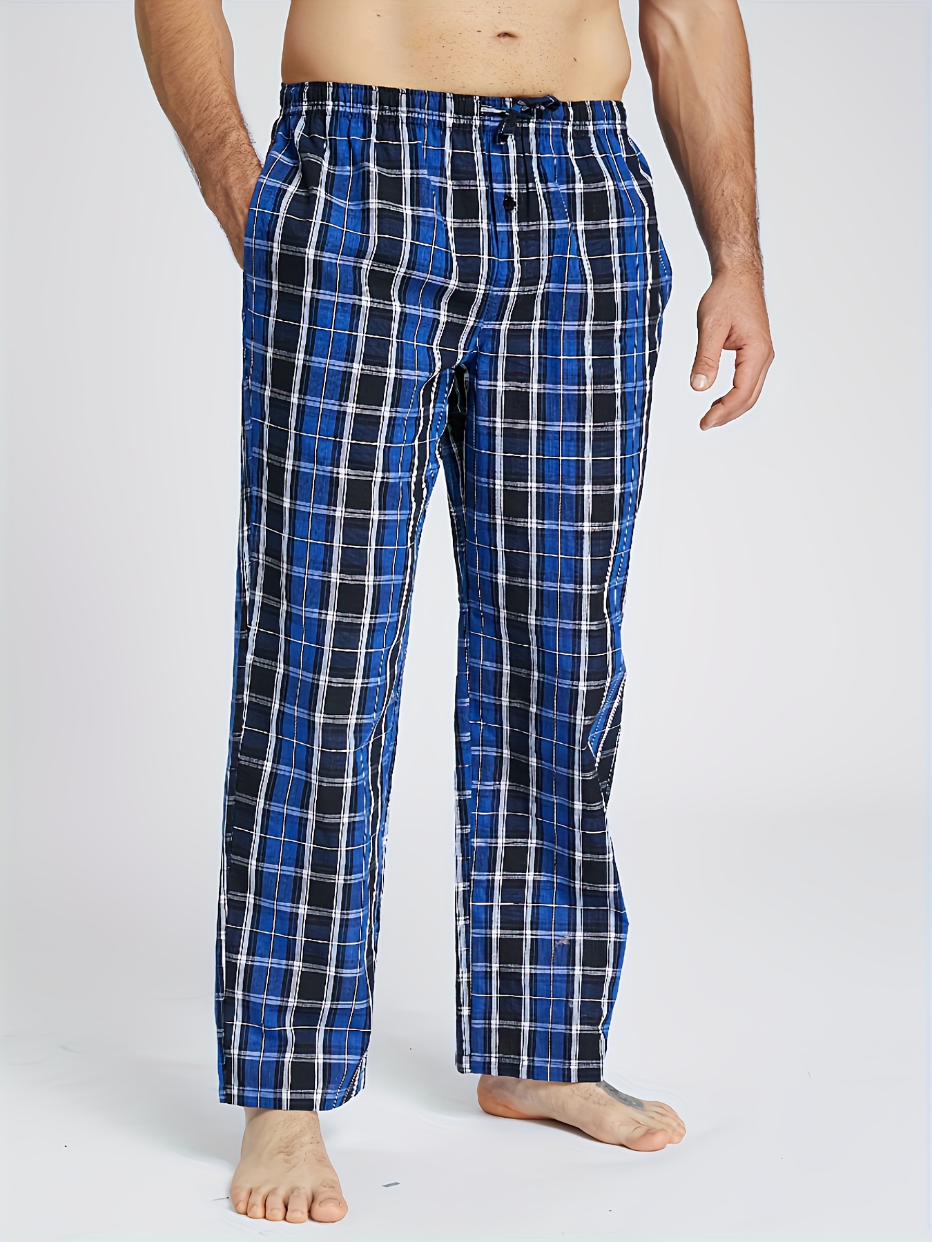 Pajama Bottoms Women's Pockets And Drawstring Comfort Plaid Lounge Pants  Casual Stretch Cotton Pajama Bottoms Soft Pajamas